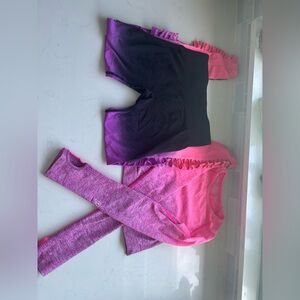 PINK Victoria's Secret Pink and Black Workout Ensemble from seamless collection.